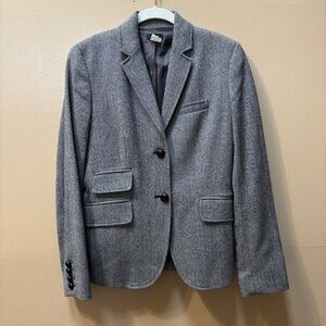 J.Crew Wool Herringbone Single Breasted Blazer Black/White Size 4